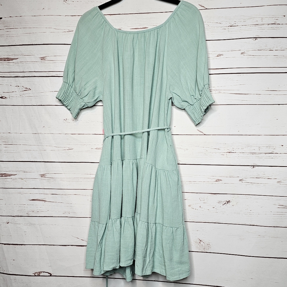 Ces Femme Mint Green Tiered Mini Dress - Picture 3 of 13